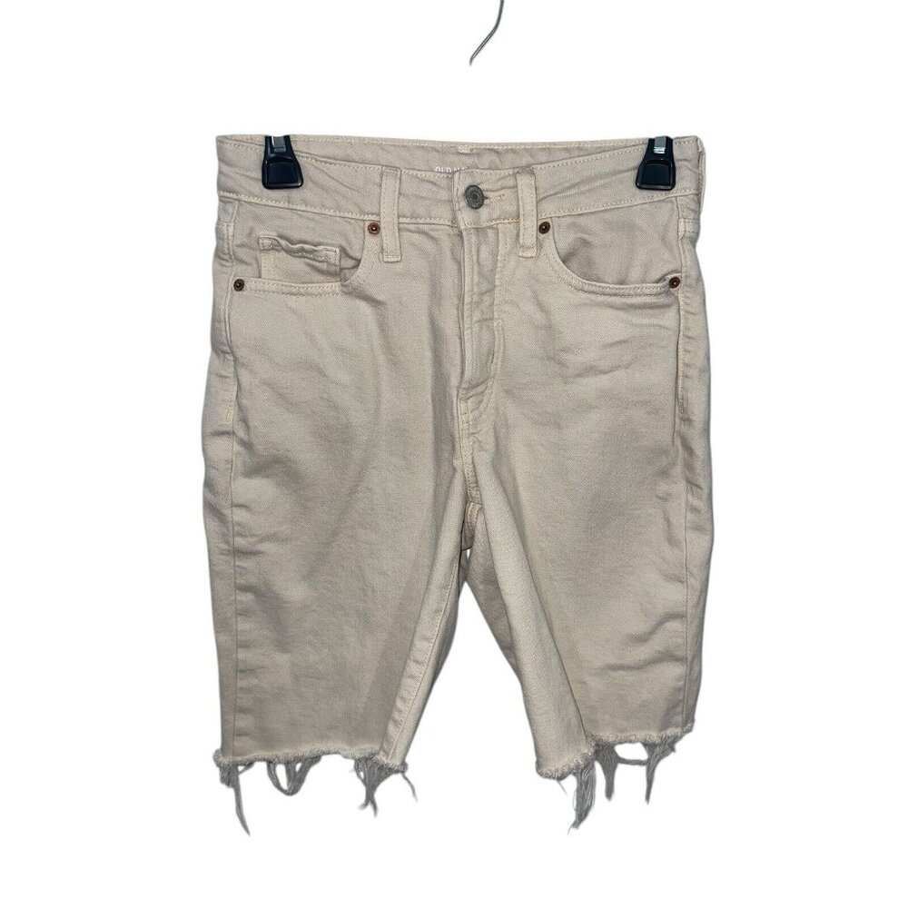 OLD NAVY Women's Size 2 High-Waisted Button-Fly O.G. Straight Cutoff Jean Shorts